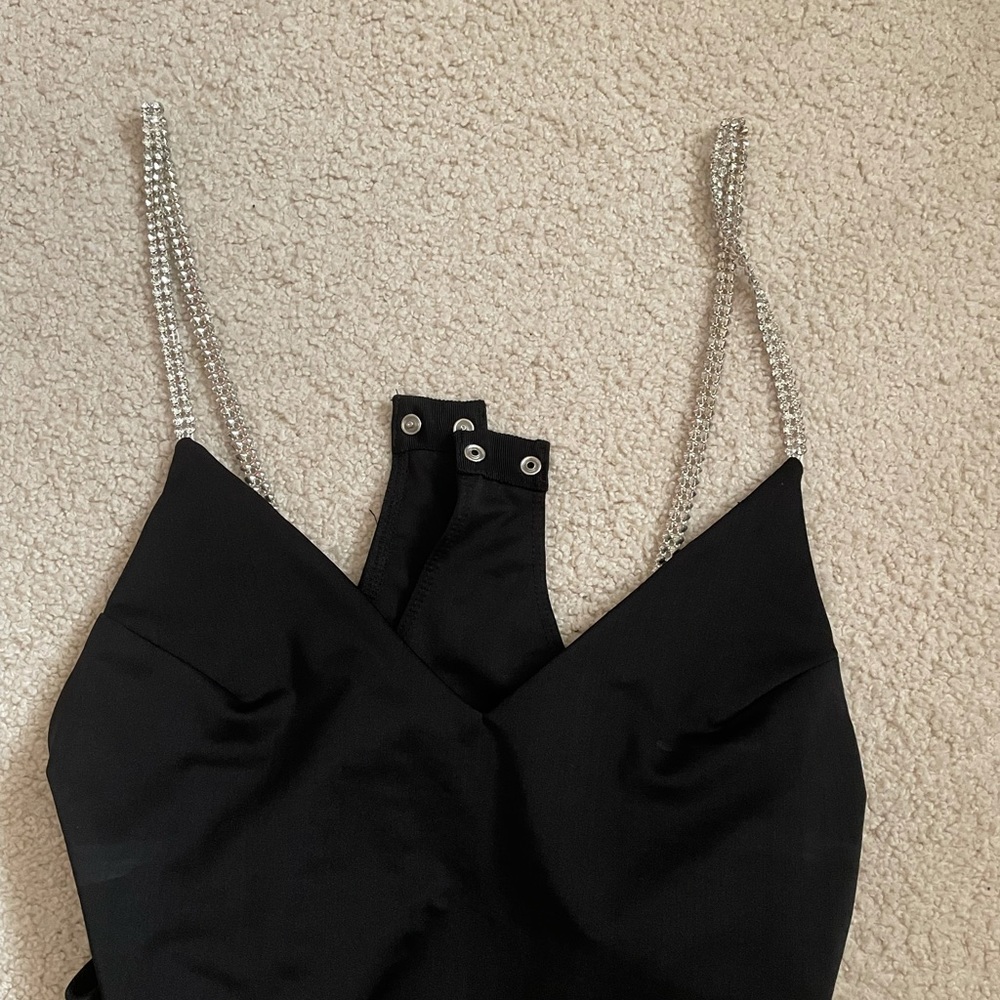Body suit with rhinestones